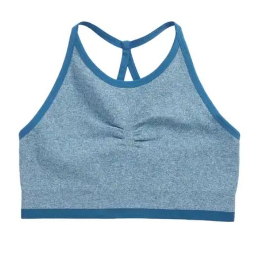 Zella Girl (Nordstrom brand) Seamless Strappy "Blue Veil" Bra